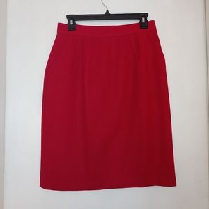 Women's Red Wool Pencil Skirt - Size 10
